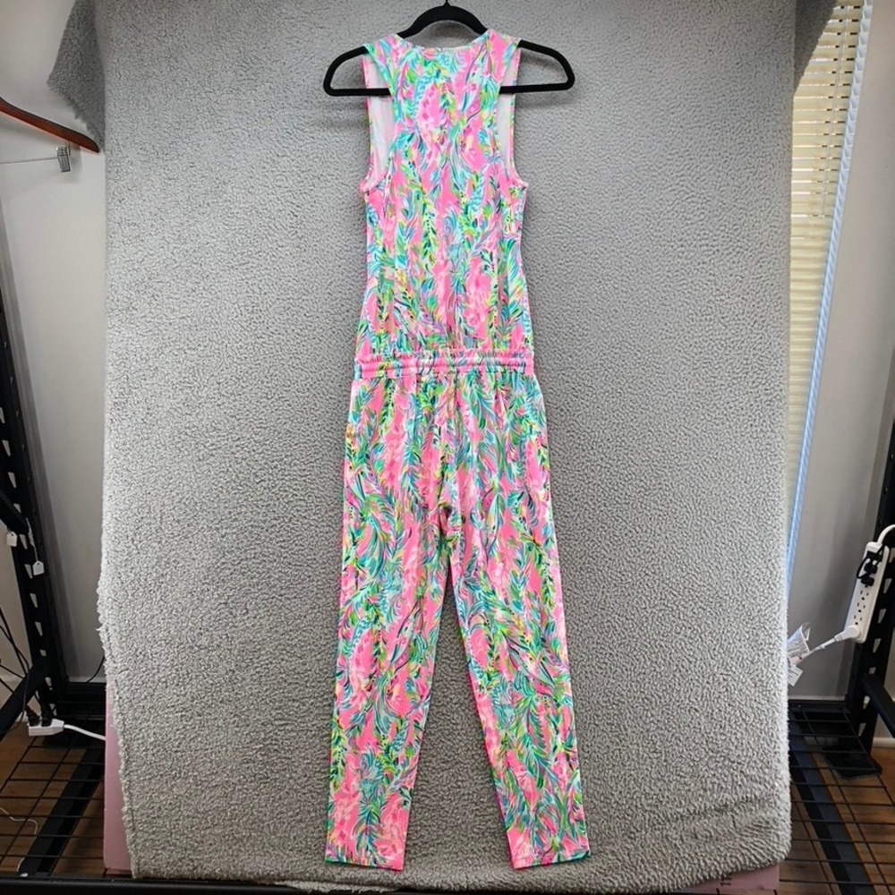 Lilly Pulitzer Paulina Jumpsuit Women XS Multi Unicorn of the Sea Pink Tropical - Picture 7 of 8